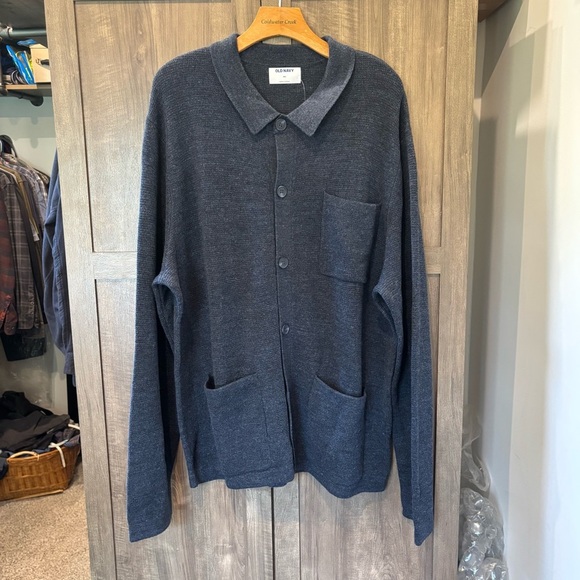 NWT Old Navy XXL Cardigan Sweater  Button Front Navy Blue - Picture 1 of 10
